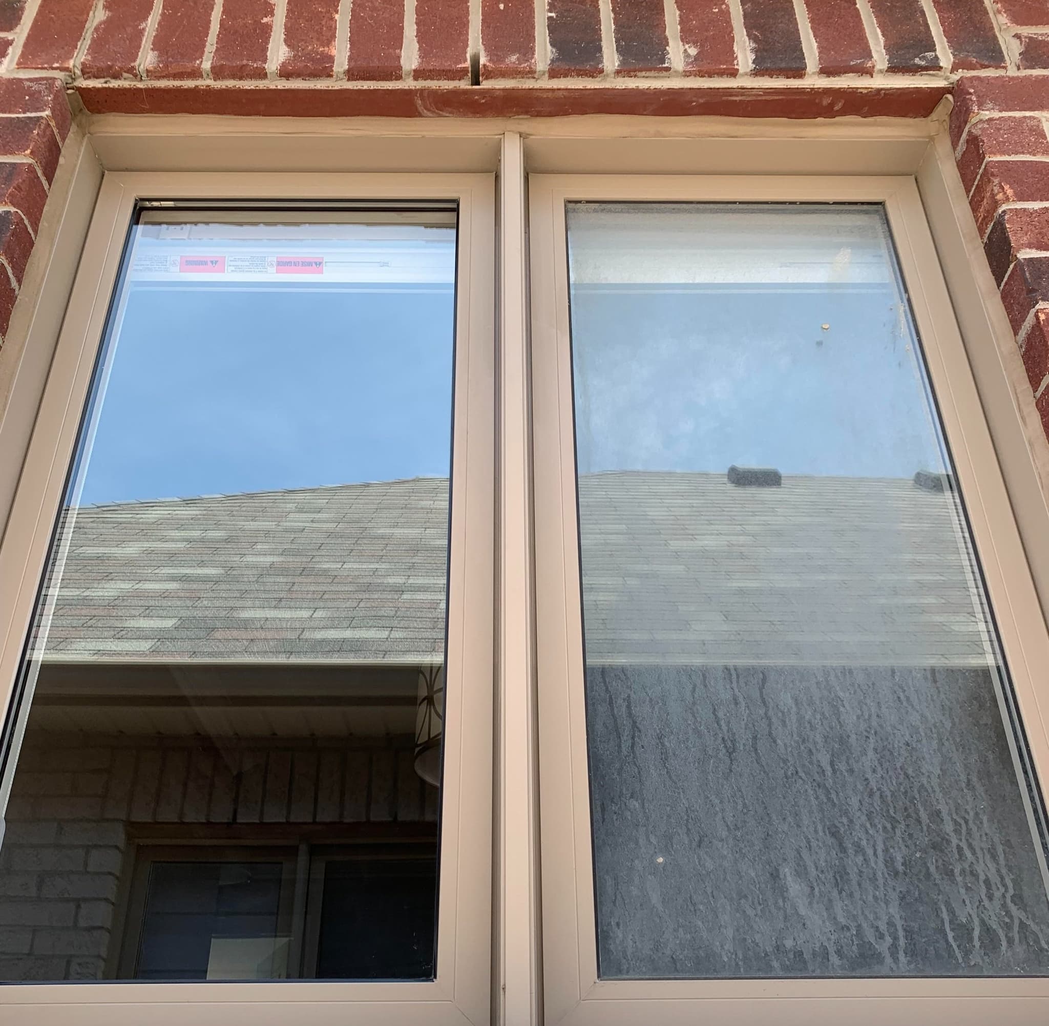 Before and after window cleaning